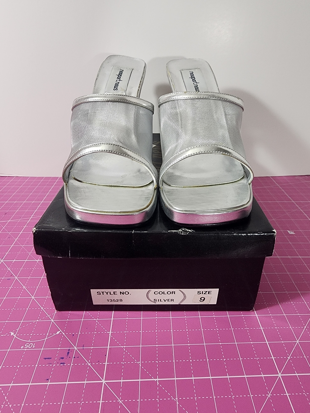 NIB - Newport News Silver Women's Slide Sandals - Size 9